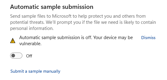 auto-sample-submit-turned-off